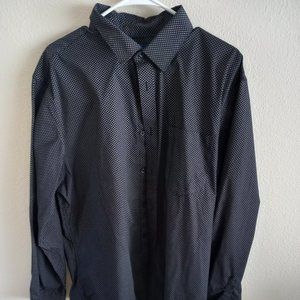 Winged Collar Black Dress Shirt